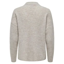 Pull en maille col rond col rond gris clair Ruth
