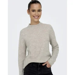 Pull en maille col rond col rond gris clair Ruth