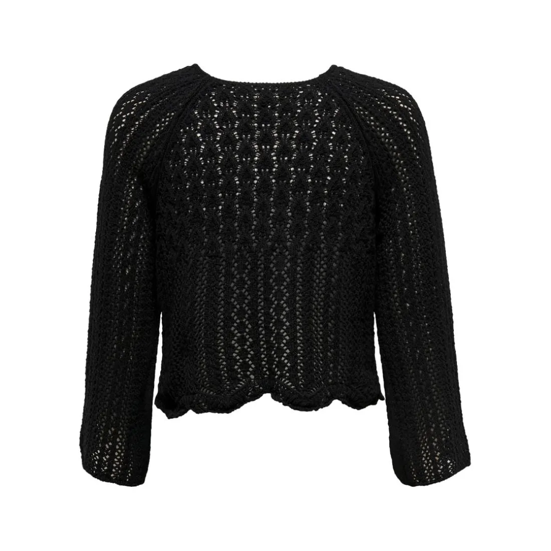 Pull en maille col rond col rond noir Luna