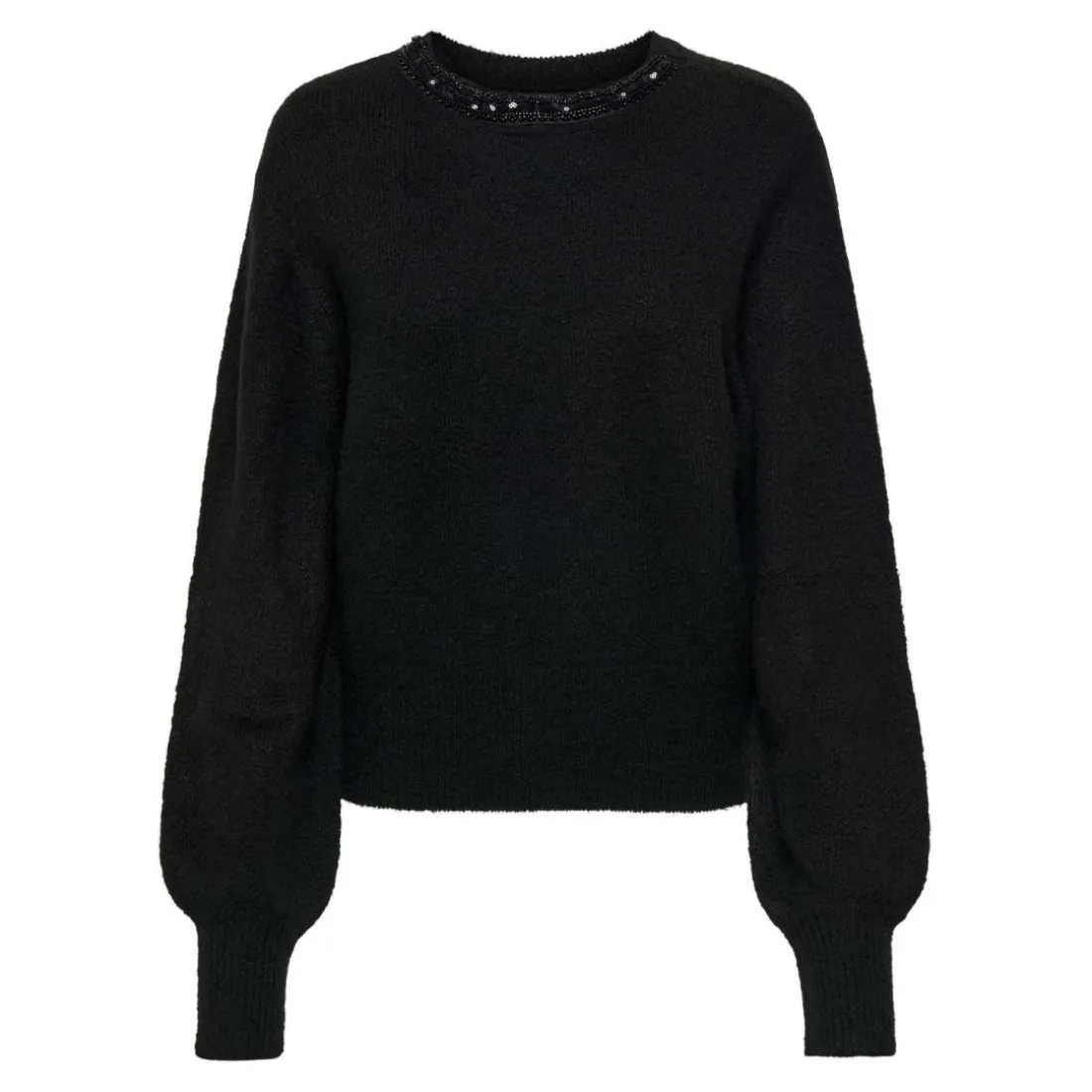 Pull en maille col rond col rond noir Meg
