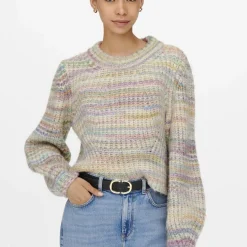 Pull en maille col rond Carma gris clair Ode