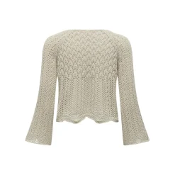 Pull en maille col rond col rond gris clair Uma
