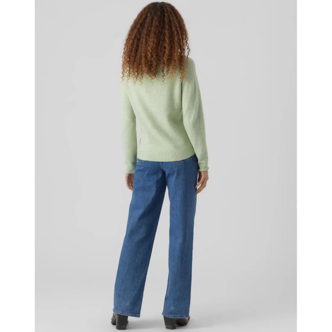 Pull en maille Col rond Manches longues vert Zoe