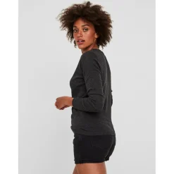 Pull en maille Col rond Manches longues gris Noor