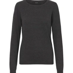 Pull en maille Col rond Manches longues gris Noor