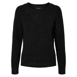 Pull en maille Col rond Manches longues noir Pia