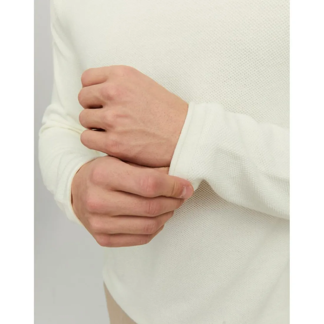 Pull en maille Col rond Manches longues Blanc Reed Oscar