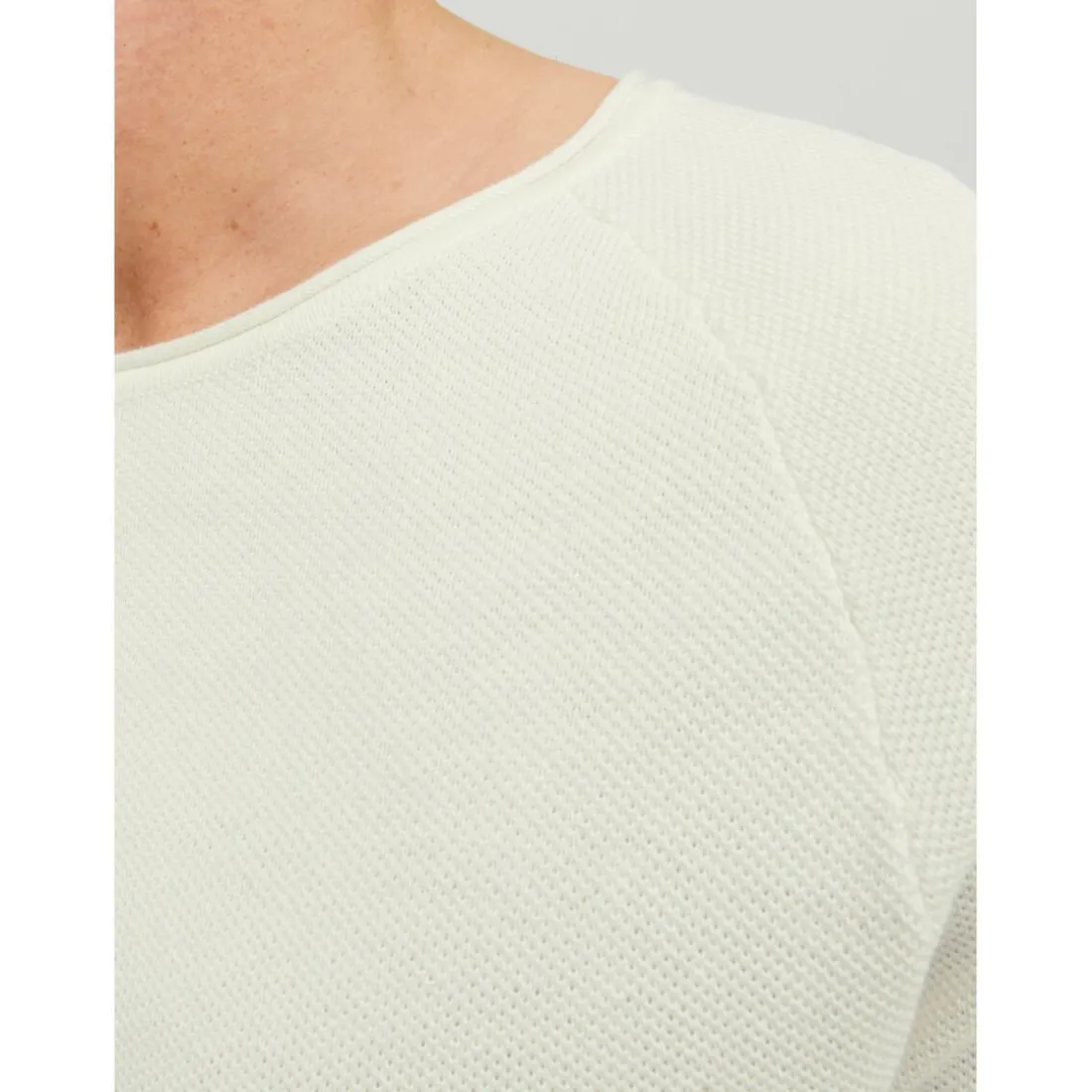 Pull en maille Col rond Manches longues Blanc Reed Oscar