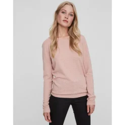 Pull en maille Col rond Manches longues rose Alice