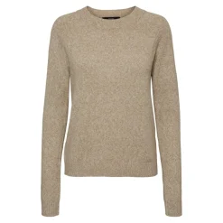 Pull en maille Col rond Manches longues marron Sue