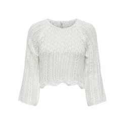 Pull en maille Col rond Manches 3/4 blanc