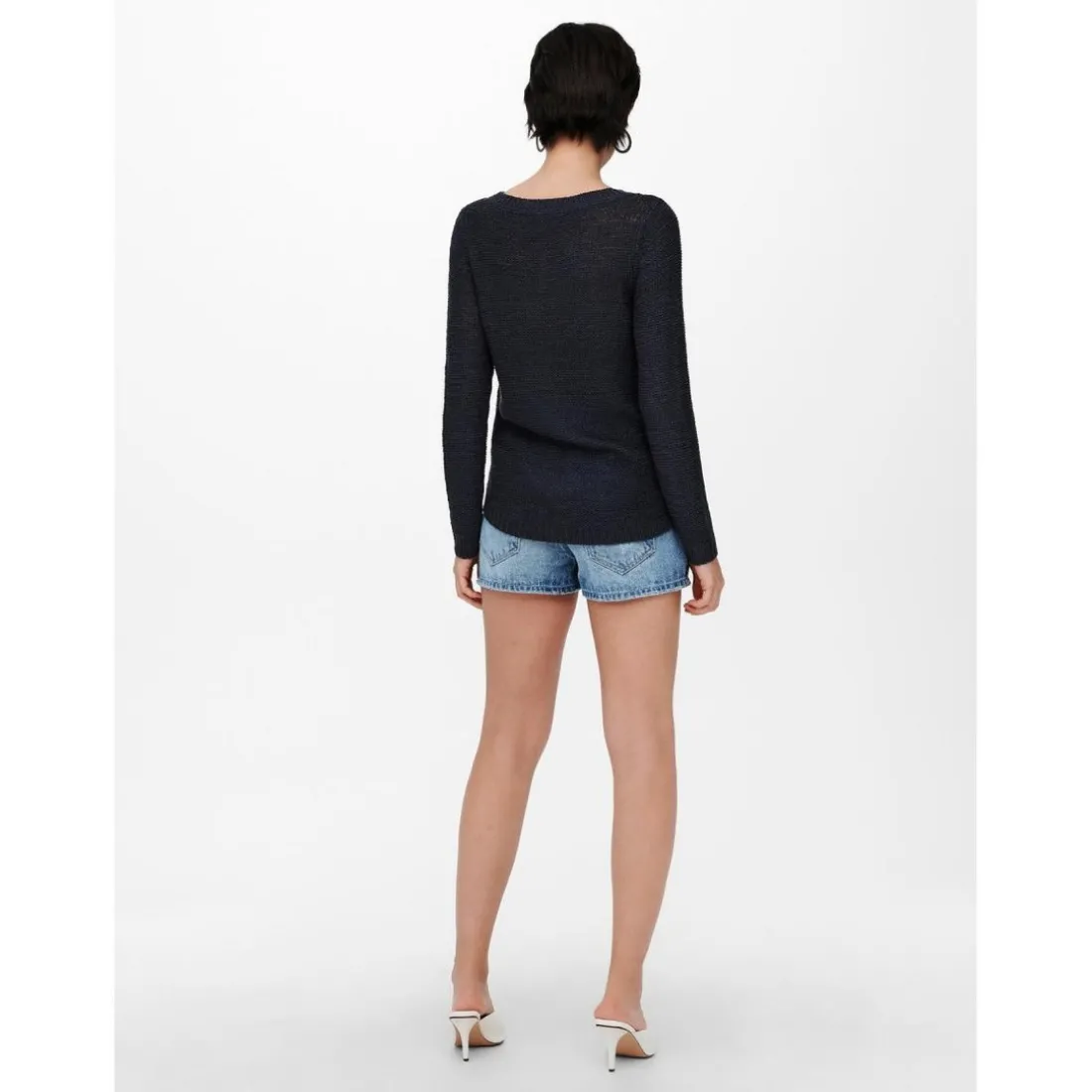 Pull en maille Col rond Manches longues bleu Hazel