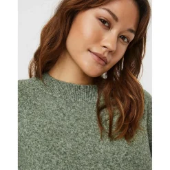 Pull en maille Col rond Manches longues vert Zola