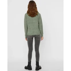 Pull en maille Col rond Manches longues vert Zola