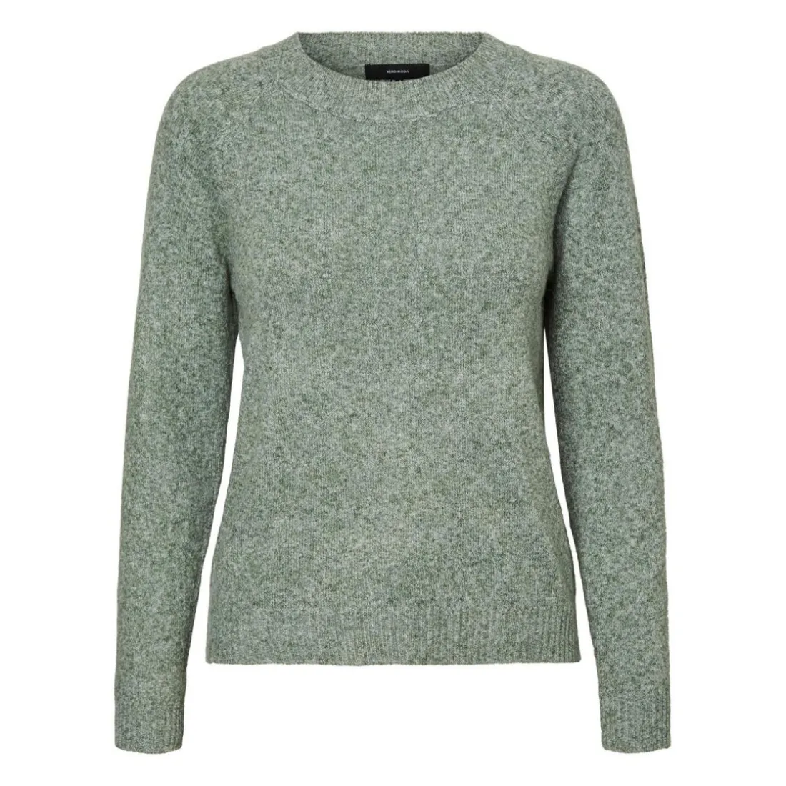 Pull en maille Col rond Manches longues vert Zola