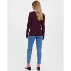 Pull en maille Col rond Manches longues violet Cate