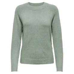 Pull en maille Col rond Manches longues Poignets côtelés vert
