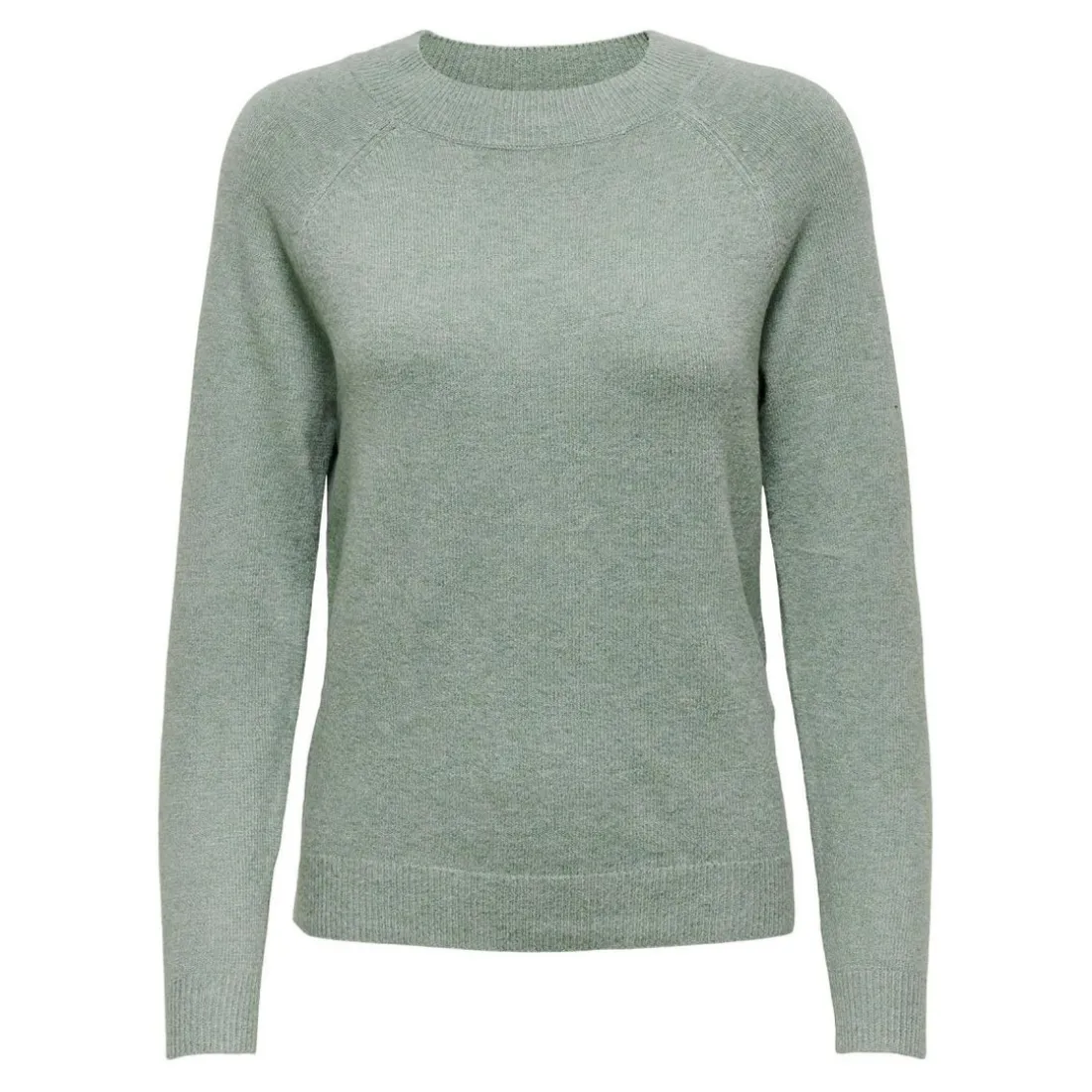 Pull en maille Col rond Manches longues Poignets côtelés vert