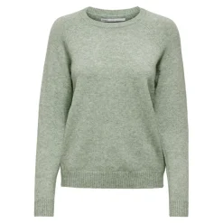 Pull en maille Col rond Manches longues bleu vert