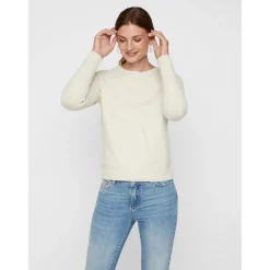Pull en maille Col rond Manches longues beige Ruth