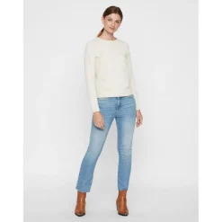 Pull en maille Col rond Manches longues beige Ruth
