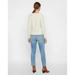 Pull en maille Col rond Manches longues beige Ruth