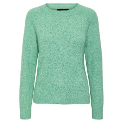 Pull en maille Col rond Manches longues vert Nora