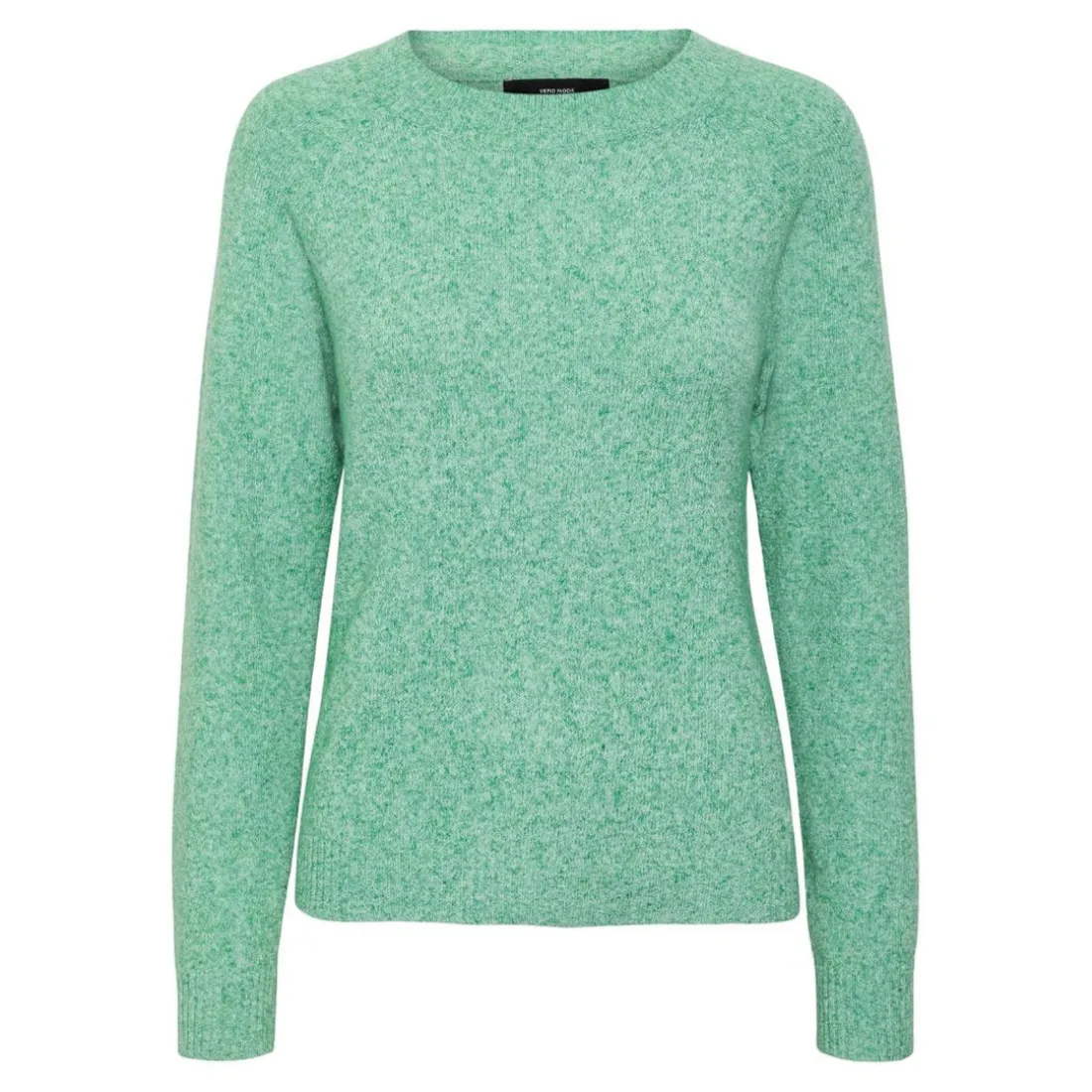 Pull en maille Col rond Manches longues vert Nora