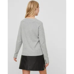 Pull en maille Col rond Manches longues gris Dina