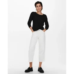 Pull en maille Col rond Manches longues noir Ivy