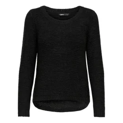 Pull en maille Col rond Manches longues noir Ivy