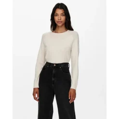 Pull en maille Col rond Manches longues Poignets côtelés gris Maia