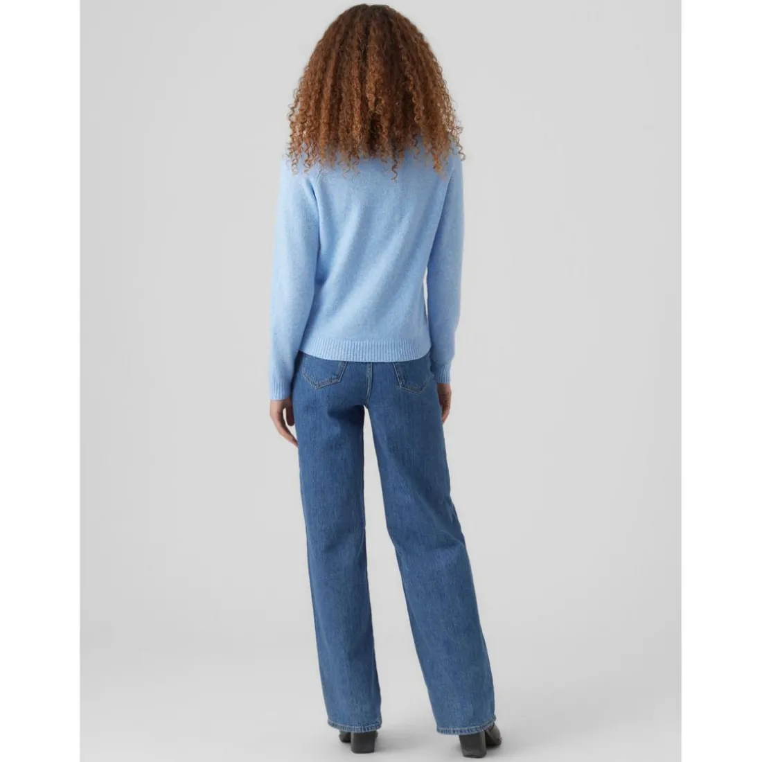 Pull en maille Col rond Manches longues bleu Liz