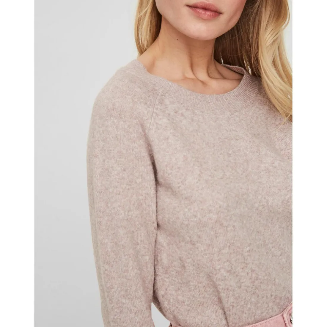 Pull en maille Col rond Manches longues violet Nola