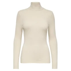 Pull en maille col roulé col roulé gris clair Juno