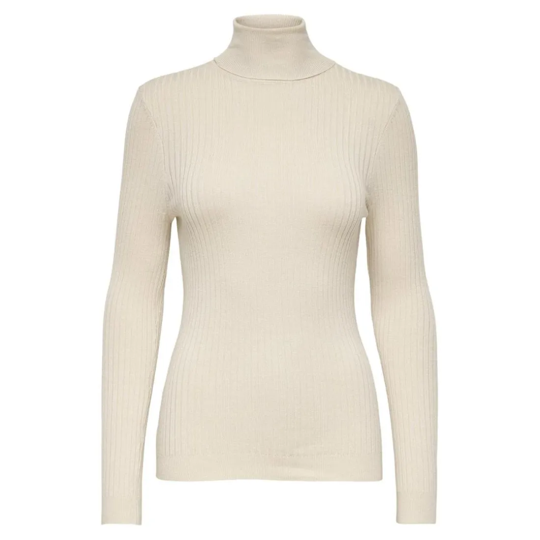 Pull en maille col roulé col roulé gris clair Juno
