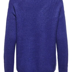 Pull en maille col V Camilla bleu Léa Jade