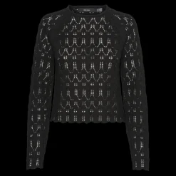 Pull en maille court col rond manches longues noir Maud