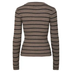 Pull en maille Crista à rayures gris en viscose Ava
