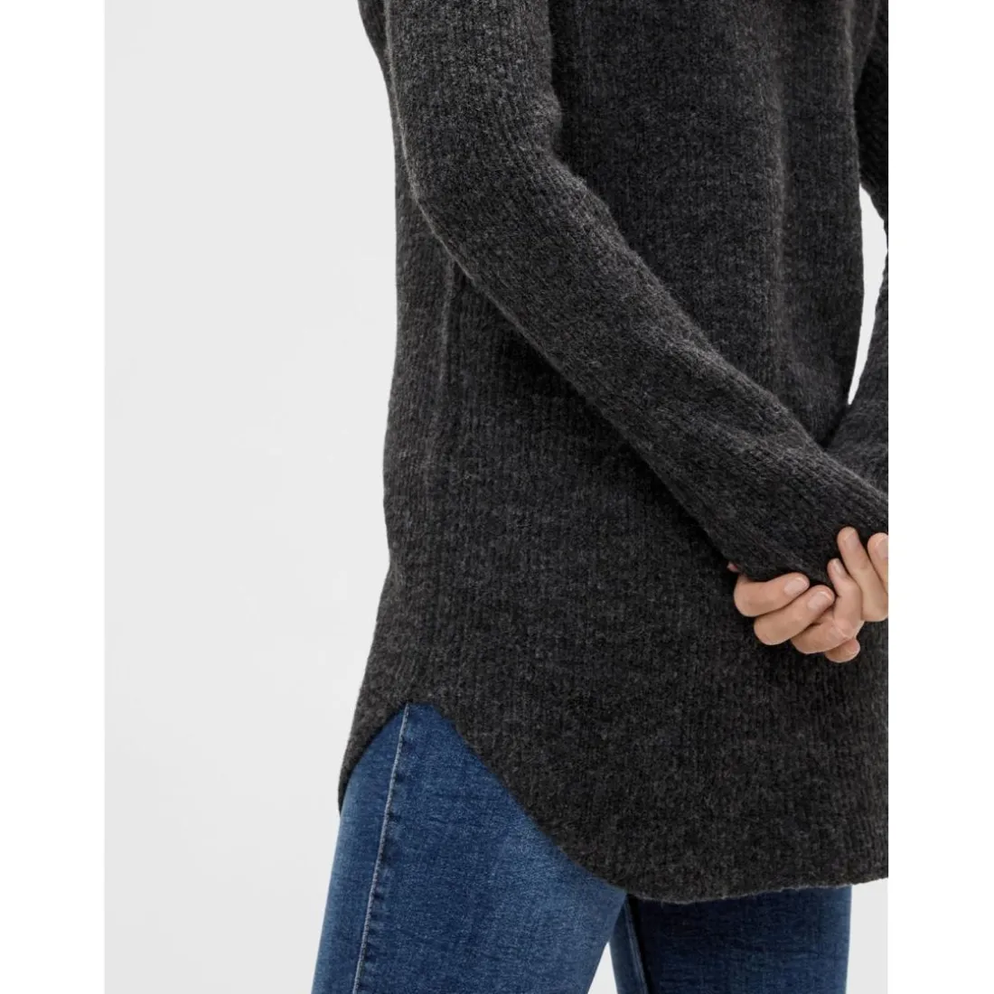Pull en maille Ellen manches longues gris foncé Beth