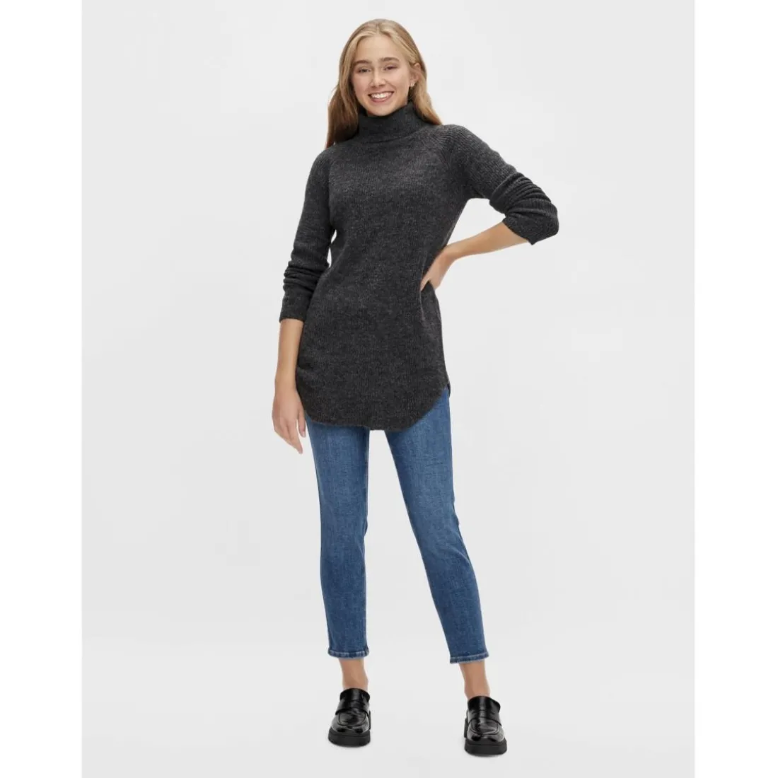 Pull en maille Ellen manches longues gris foncé Beth