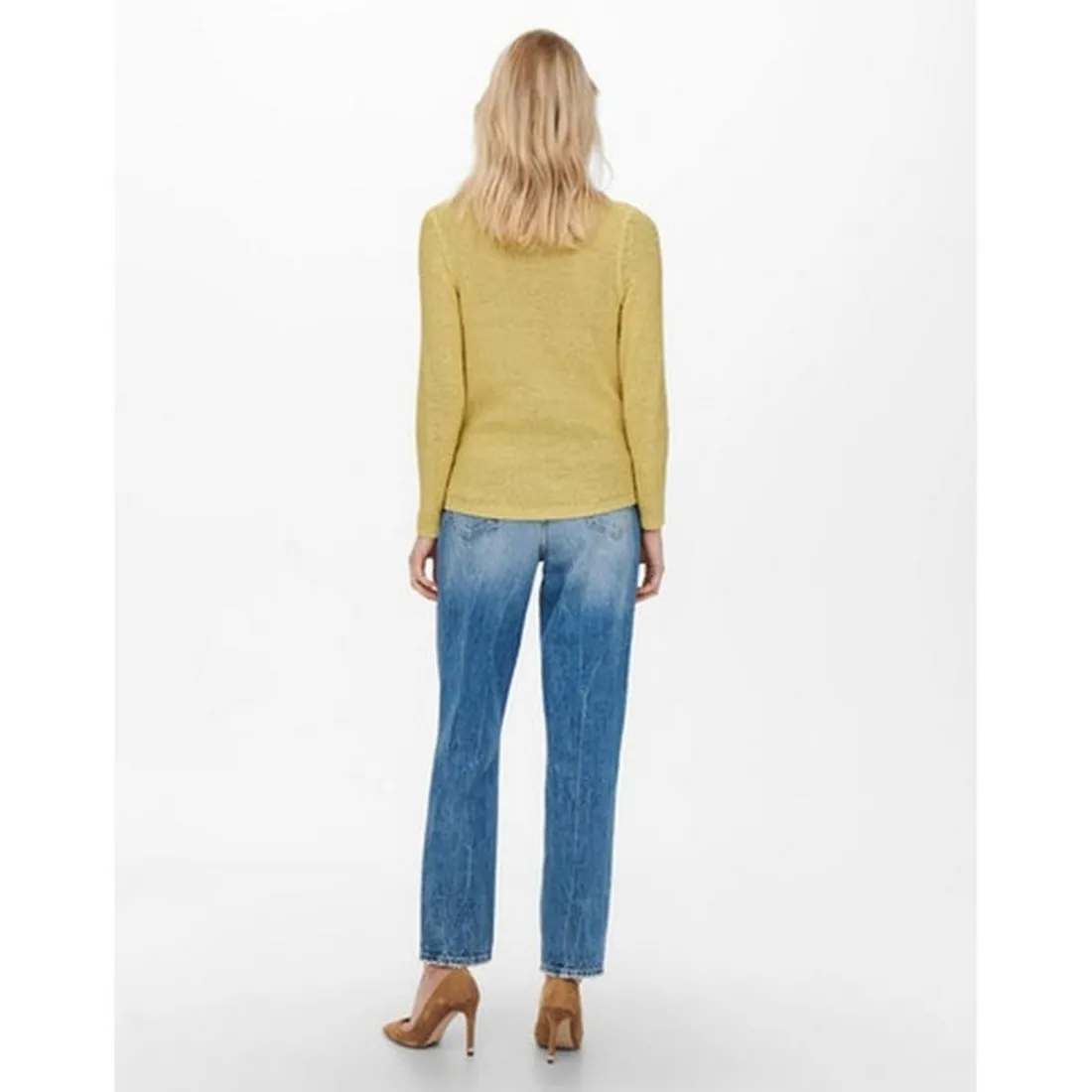 Pull en maille jaune