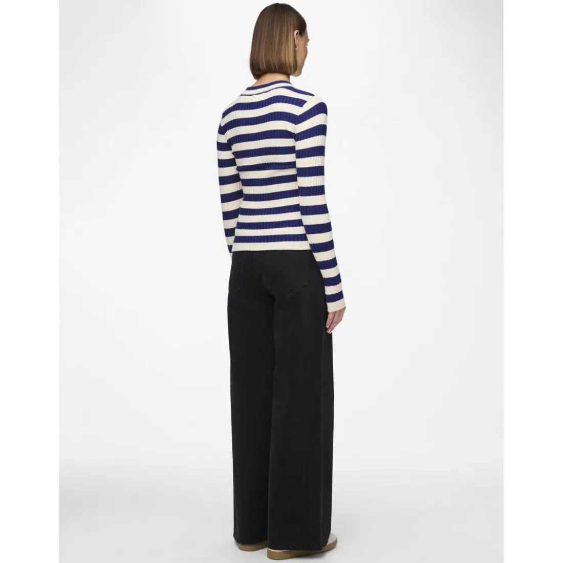 Pull en maille viscose Crista à rayures bleu Eden