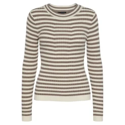 Pull en maille viscose Crista à rayures marron Vivi