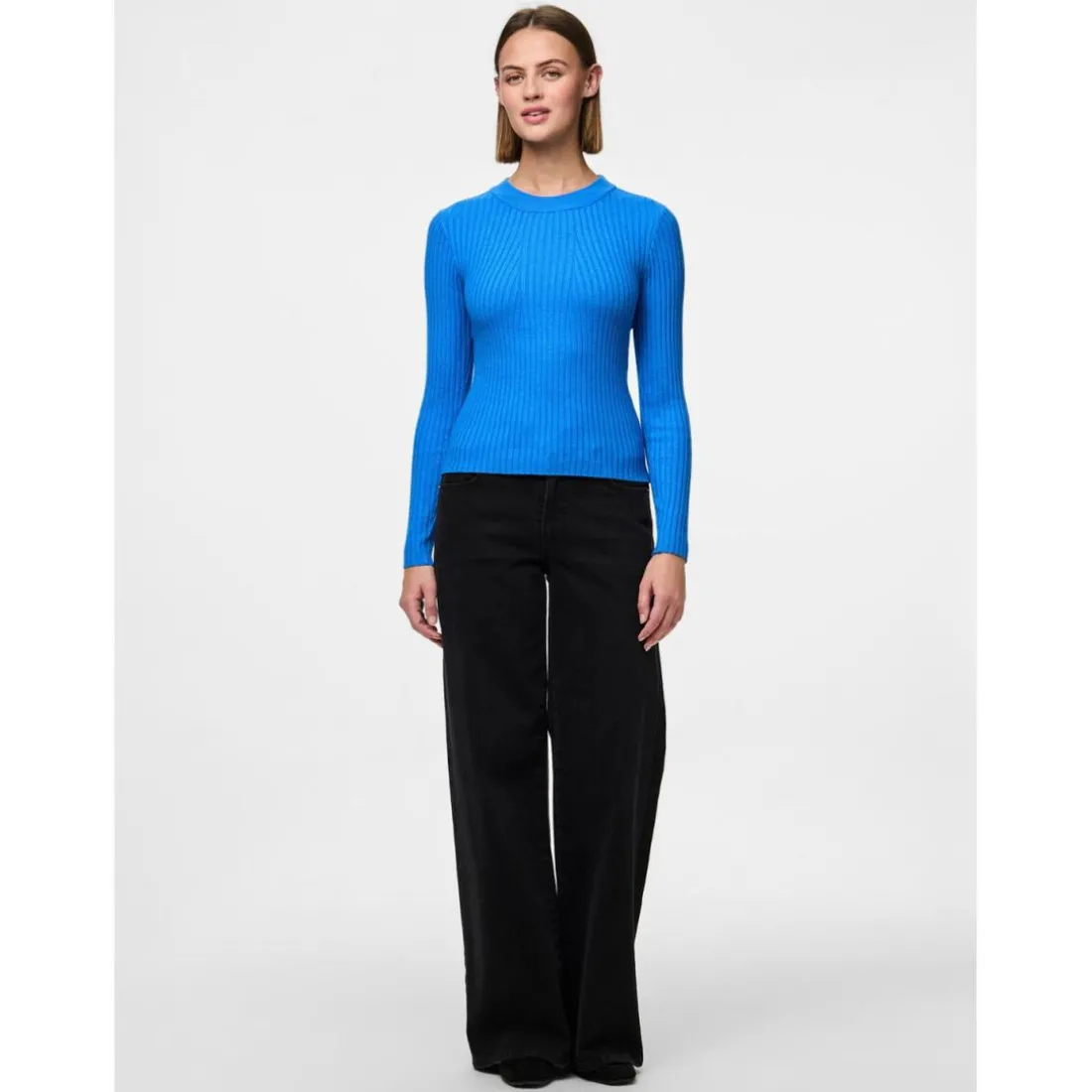 Pull en maille viscose Crista bleu clair Tia