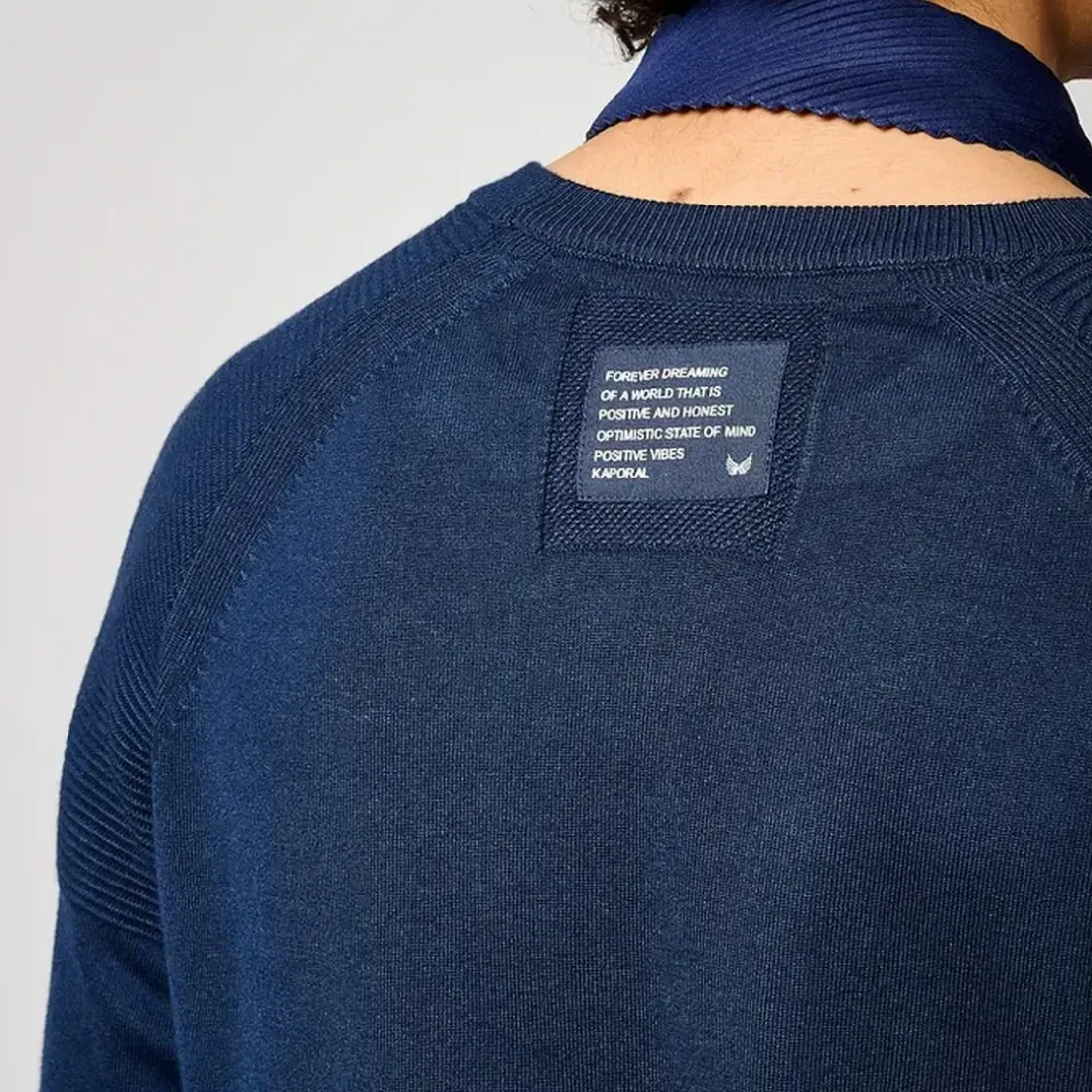 Pull en viscose LAYER bleu marine