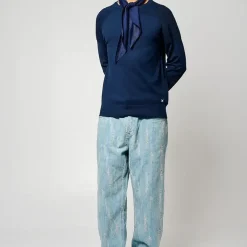Pull en viscose LAYER bleu marine