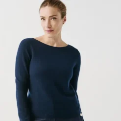 Pull femme bleu marine en cachemire