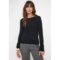 Pull femme col rond ZARA en cachemire noir