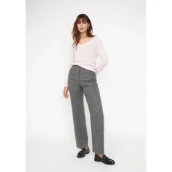 Pull femme col V ZEFINA en cachemire rose perle